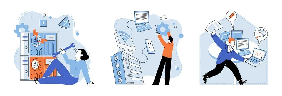Technical support. Choosing profession in technical field opens doors to Stockillustratie