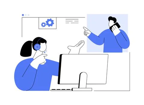 Technical support for clients isolated cartoon vector illustrations. Stock Illustration