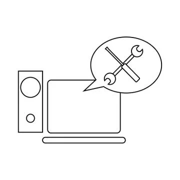 Technical support, computer repair icon Stock Illustration