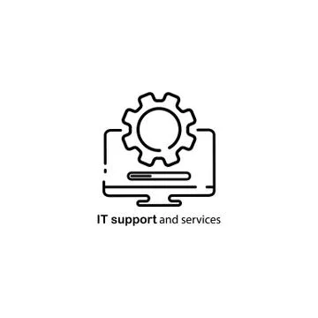 Technical support, computer repair service icon. Vector on isolated white bac Stock Illustration