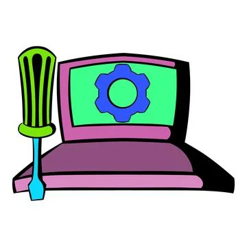 Technical support, computer repair service icon Stock Illustration