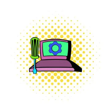 Technical support, computer repair service icon Stock Illustration