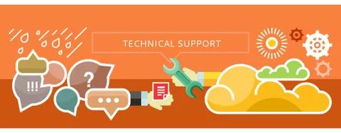 Technical Support Concept for Banner, Presentation Illustrazione stock