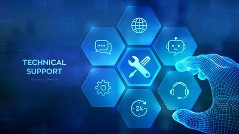 Technical support concept. Customer service and help desk. Online assistance, Иллюстрация
