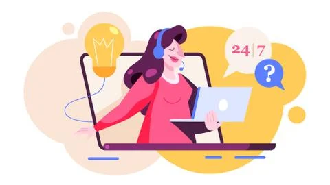 Technical support concept. Idea of customer service Illustrazione stock