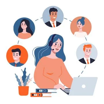 Technical support concept. Idea of customer service. Support clients and help 스톡 일러스트