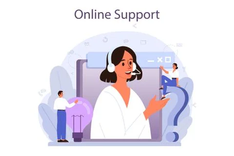 Technical support concept. Idea of customer service. Consultant support Illustrazione stock