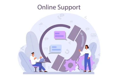 Technical support concept. Idea of customer service. Consultant support Illustrazione stock