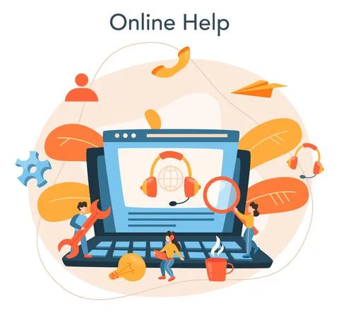 Technical support concept. Idea of customer service. Consultant support Illustrazione stock