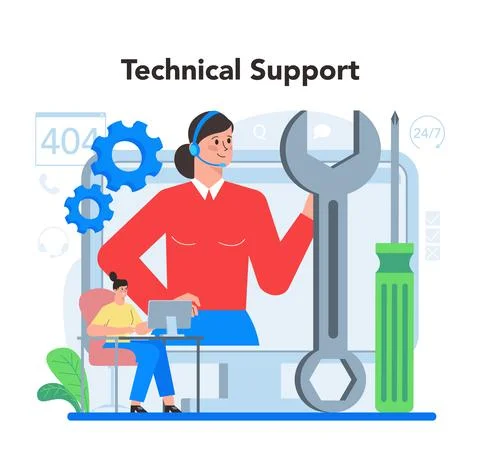 Technical support concept. Idea of customer service. Consultant support Stock Illustration