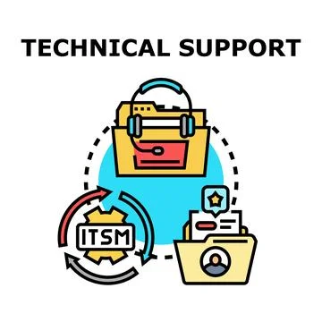 Technical support concept illustrating service management and assistance Stock Illustration