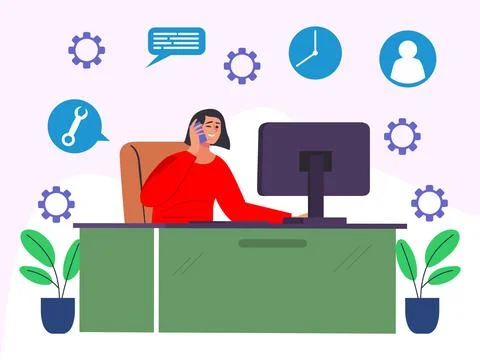 Technical Support Concept Illustration Style Stock Illustration