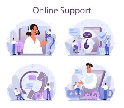 Technical support concept set. Idea of customer service. Consultant support イラスト素材