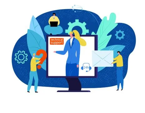 Technical support concept vector illustration. Online customers help, operator Stock Illustration
