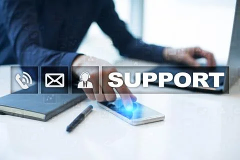 Technical support. Customer help. Business and technology concept. 스톡 일러스트