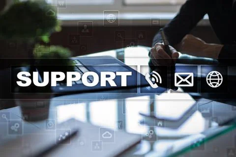 Technical support. Customer help. Business and technology concept. Stock Illustration