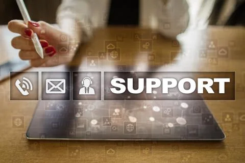 Technical support. Customer help. Business and technology concept. 库存照片