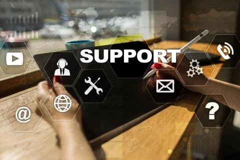 Technical support. Customer help. Business and technology concept. 库存照片
