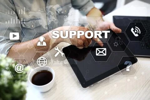 Technical support. Customer help. Business and technology concept. 스톡 사진
