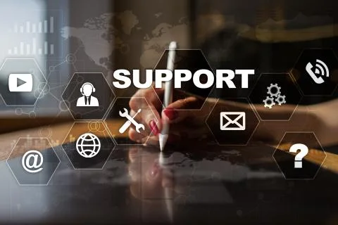 Technical support. Customer help. Business and technology concept. 스톡 사진