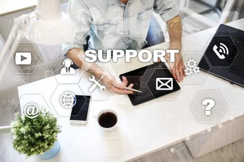 Technical support. Customer help. Business and technology concept. Stockfoto's