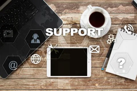 Technical support. Customer help. Business and technology concept. 库存照片
