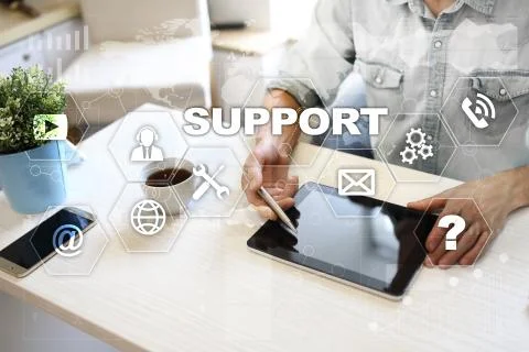Technical support. Customer help. Business and technology concept. Stockfoto's