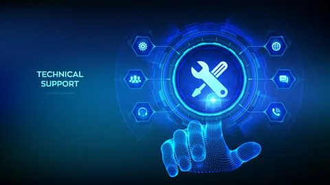 Technical support. Customer help. Customer service technology concept. Tech.. Stock Illustration