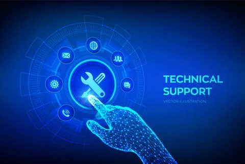 Technical support. Customer help. Tech support. Customer service, Business an Stock-Illustration