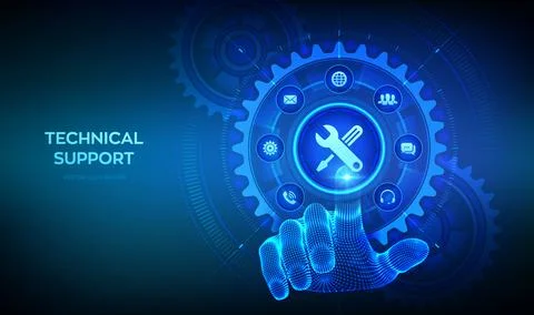 Technical support. Customer help. Tech support. Customer service, Business .. 스톡 일러스트