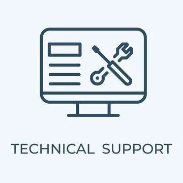 Technical support editable stroke thin vector line icon. Stock Illustration