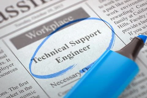 Technical Support Engineer Wanted. 3D Stock Illustration