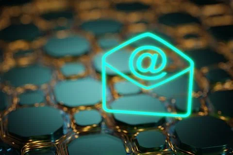 Technical support. Feedback concept. Email concept. Email icon on technolog.. Stock Illustration