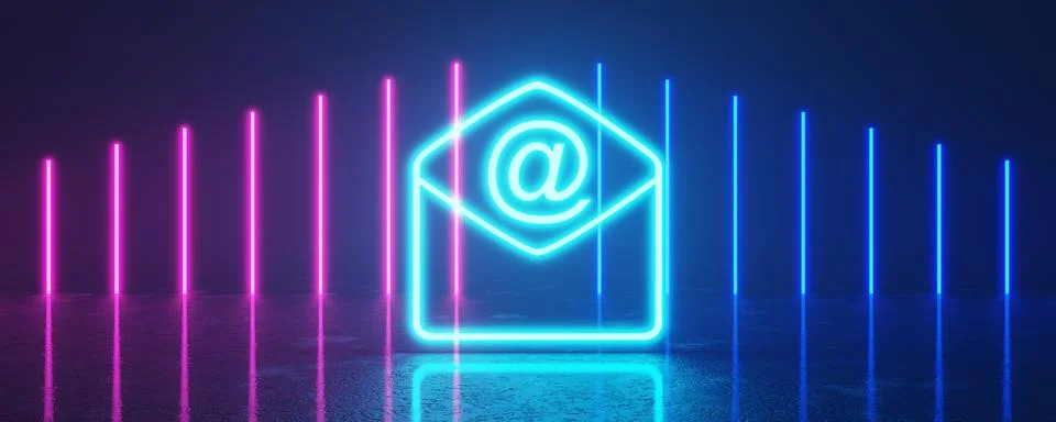 Technical support. Feedback concept. Email concept. Email icon on tech back.. Stock Illustration