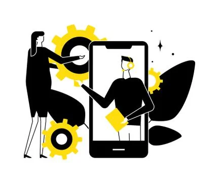 Technical support - flat design style vector illustration Stock Illustration