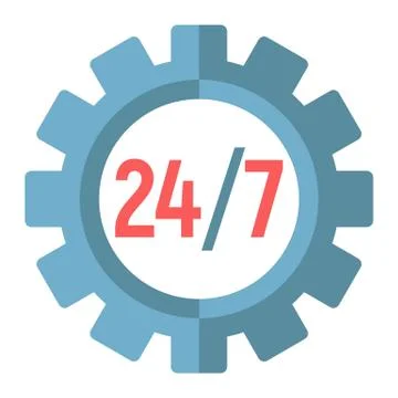 Technical support flat icon, seo and development, Stock Illustration