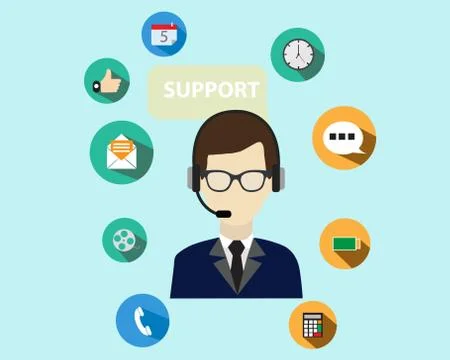 Technical support flat Stock Illustration