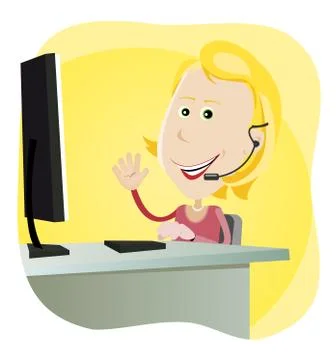Technical support girl Stock Illustration