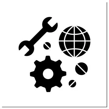 Technical support glyph icon Stock Illustration