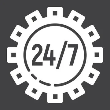 Technical support glyph icon, seo and development, Stock Illustration