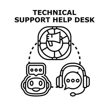 Technical support help desk providing digital assistance Illustrazione stock