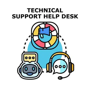 Technical support help desk providing digital assistance 스톡 일러스트
