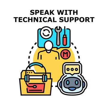 Technical support helping client with customer service and chatbot assistance 库存插图