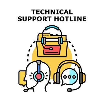 Technical support hotline consulting service concept Stock Illustration