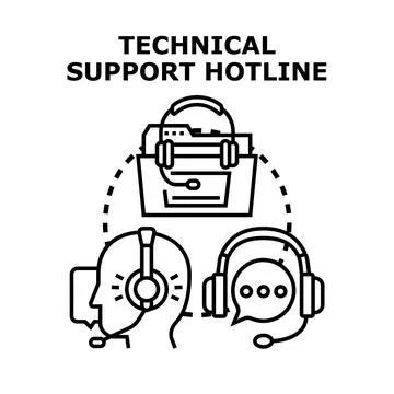 Technical support hotline consulting service concept Stock Illustration