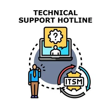 Technical support hotline providing itsm service solution Stock Illustration