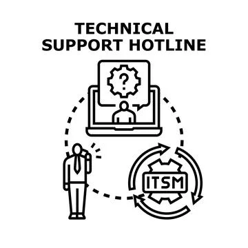 Technical support hotline providing itsm service solution Stock Illustration