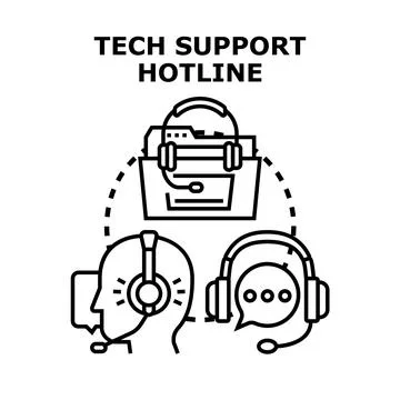 Technical support hotline providing online customer assistance Stock Illustration