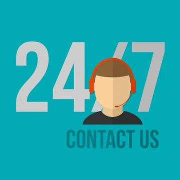 Technical support icon. Flat design vector illustration Stock Illustration