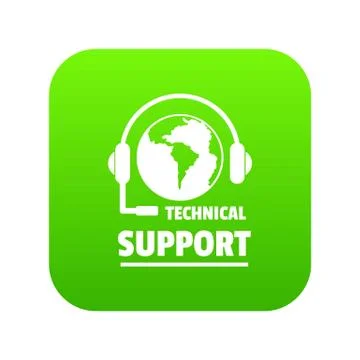 Technical support icon green vector Stock Illustration
